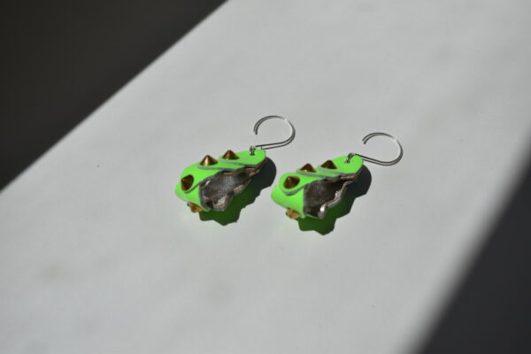 Fluro leather 9 Stud Earrings