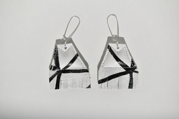 Hand painted Triangle L Earrings