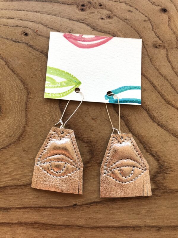 Triangle L EYE Earrings in Gold - Image 2