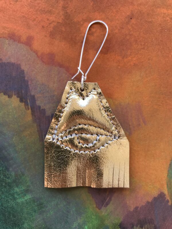 Triangle L EYE Earrings in Gold - Image 3