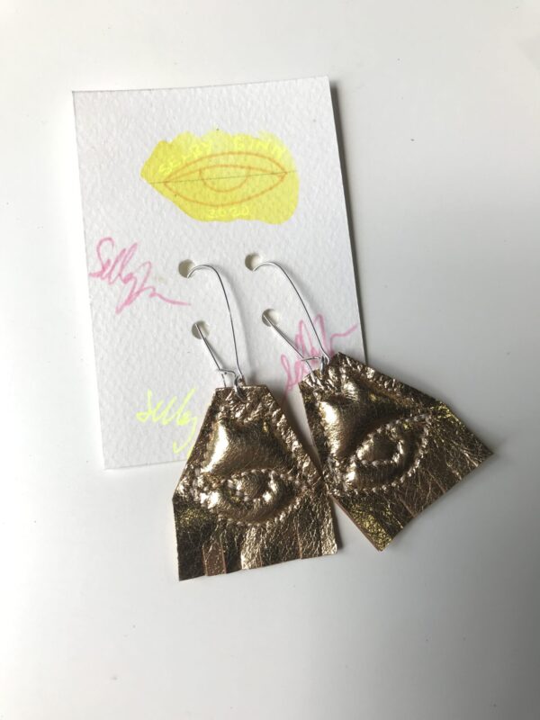 Triangle L EYE Earrings in Gold - Image 5